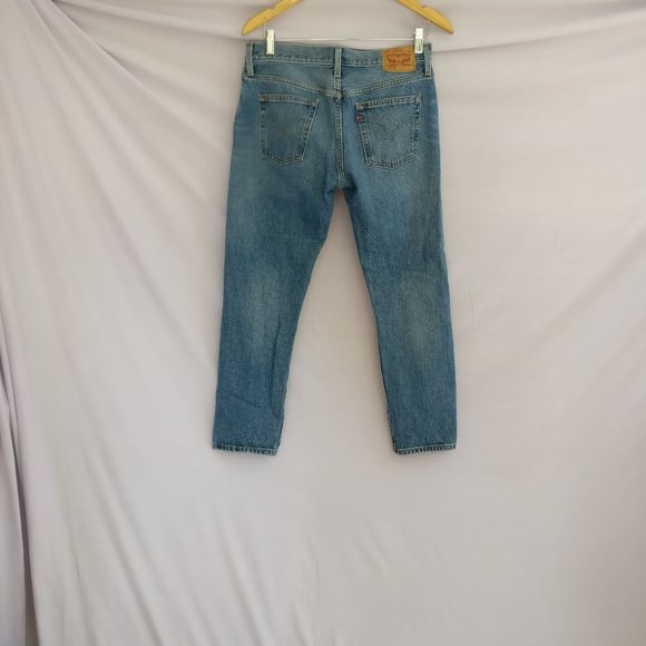 Levi's 501CT Button Fly Cherry Embroidered Jean in BAKED SUN WASH w26 +Measuremt - Picture 4 of 14